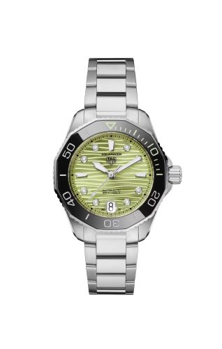 TAG Heuer Aquaracer Professional 300 36 Stainless Steel / Pastel Green - Diamond / Bracelet